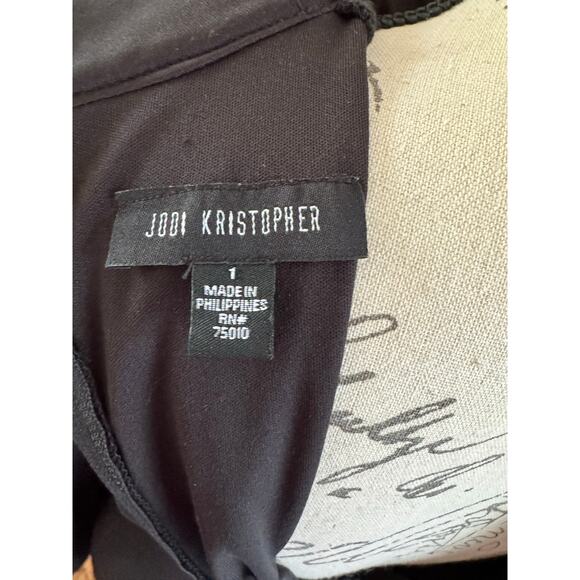 Jodi Kristopher Black Bodycon Dress Women’sSize 1 Small Long Sleeve Stretch Mini - Picture 7 of 8